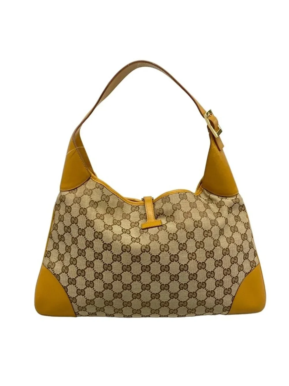 Gucci Shoulder Bag Dark Brown Beige Red Leather - Picture 3 of 15